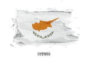 Bandera de acuarela realista de Chipre. vector.