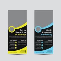 Gym Roll up Banner Design vector