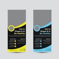 Gym Roll up Banner Design vector