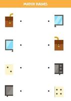 Match parts of rectangular objects. Logical game for children. vector