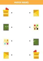 Match parts of rectangular objects. Logical game for children. vector