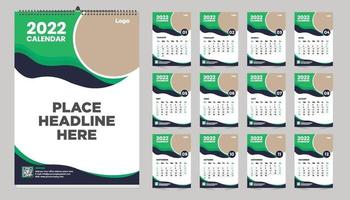 Free monthly wall calendar template design for 2022, 2023, 2024, 2025, 2026, 2026 year. Week starts on Sunday. Planner diary with Place for photo. vector