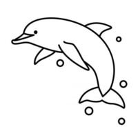 Line art vector illustration of a dolphin