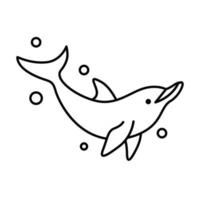 Line art vector illustration of a dolphin