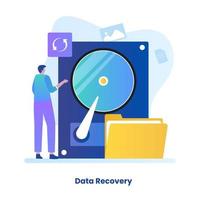 Ilustración plana del concepto de recuperación de datos vector