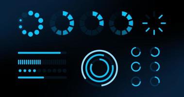 Loading hud elements. Futuristic template. Vector design