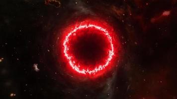 Loop brilho vermelho buraco negro nebulosa nuvem de gás video