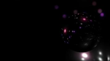 palla digitale a luce elettrica in futuristico nero scuro