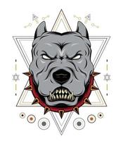 SIMPLE AND MODERN ANGRY PITBULL HEAD VECTOR TEMPLATE