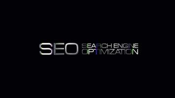 Seo search engine optimization efeito de texto glitch isolado video