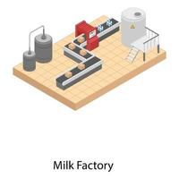 elementos de la fábrica de leche vector