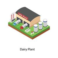 edificio de la planta de productos lácteos vector