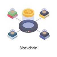 bitcoin blockchain y negocios vector