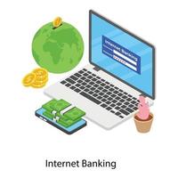 banca en línea por internet vector