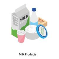 productos lácteos y lácteos vector