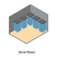 sala de servidores y alojamiento vector