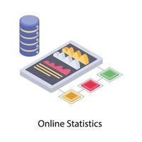 estadísticas y gráficos en línea vector