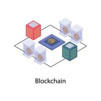 diseño de red blockchain vector