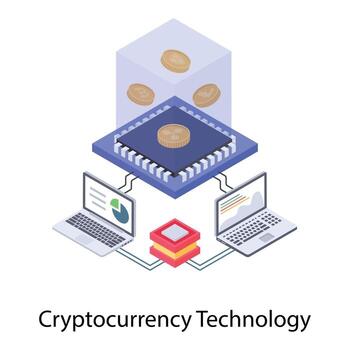 Cryptocurrency Technology Elements vector