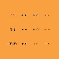 set of male eyes for kawaii drawings vector