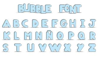Uppercase letters alphabet bubble style vector