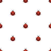 Cute Ladybug Seamless Pattern Background Vector Illustration