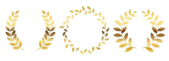 Laurel wreath silhouette collection set isolated on white background. Vector Illustration