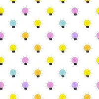 Light Bulb Seamless Pattern Background Vector Illustration