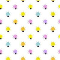 Light Bulb Seamless Pattern Background Vector Illustration