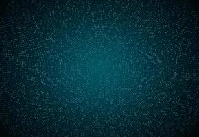 Abstract green blue glowing halftone glittering effect with dot radial pattern and glowing lights on dark background. Modern futuristic technology concept. vector