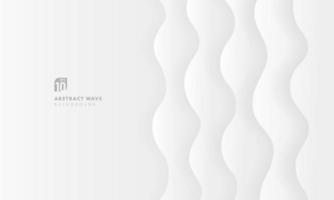 Abstract background 3D white and grey curved wavy layers background with shadow paper art style. You can use for ad, poster, template, business presentation. Vector illustration