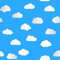 Cloud Seamless Pattern blue background. Vector Illustration