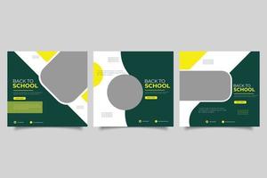 Template sosial media post back to school vector