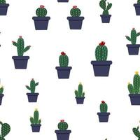 Cactus Seamless Pattern Background Vector Illustration. EPS10