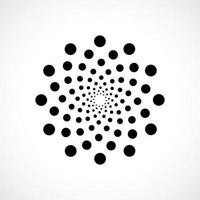 Black abstract vector circle frame halftone dots logo emblem design. Round border Icon using circle dots texture.Vector illustration EPS 10