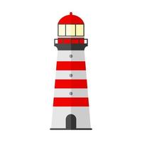 Searchlight Lighthouse towers for marine navigation of ships icon. Vector Illustration