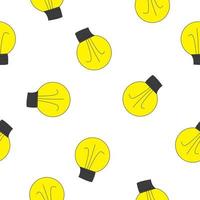 Light Bulb Seamless Pattern Background Vector Illustration