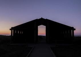 Building silhouette at sunset photo