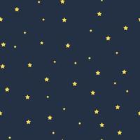 Cute night sky seamless pattern background with stars for babies and kids. Sweet dreams. vector illustration