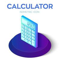 icono de calculadora. Icono de calculadora isométrica 3D. creado para móvil, web, decoración, productos impresos, aplicación. perfecto para diseño web, banner y presentación. vector