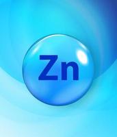 mineral zn zink azul brillante icono de cápsula de píldora. ilustración vectorial