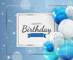 Happy Birthday Background with Balloons. Vector Illustration