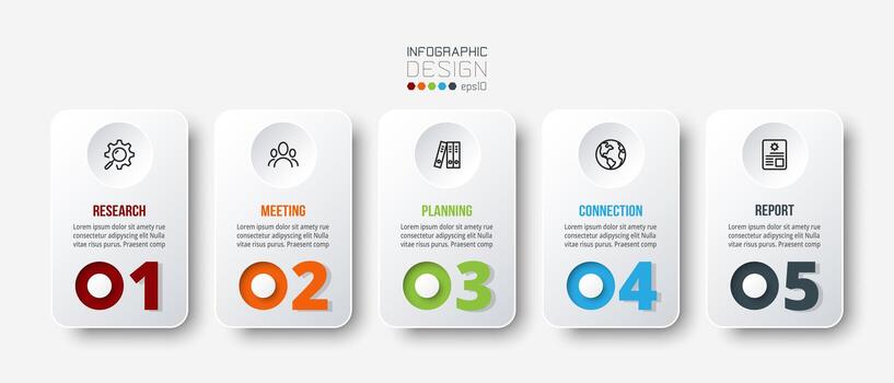 Infographic business template with step or option design. vector
