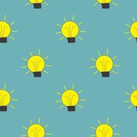 Light Bulb Seamless Pattern Background Vector Illustration