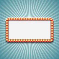 Vintage 3d light retro frame. Vector Illustration