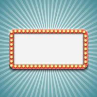 Vintage 3d light retro frame. Vector Illustration