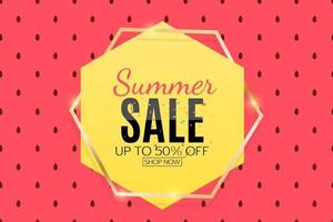 Summer Sale Background with Watermelon. Vector Illustration