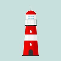 Searchlight Lighthouse towers for marine navigation of ships icon. Vector Illustration