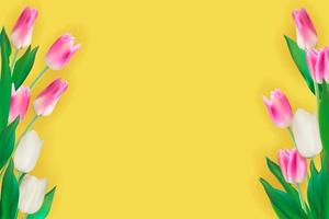 Realistic Vector Illustration Colorful Tulips Background