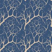 Garden tree without leaves background. Floral branches seamless pattern in eastern style. Plant tile texture. Winter forest seamless background. vector